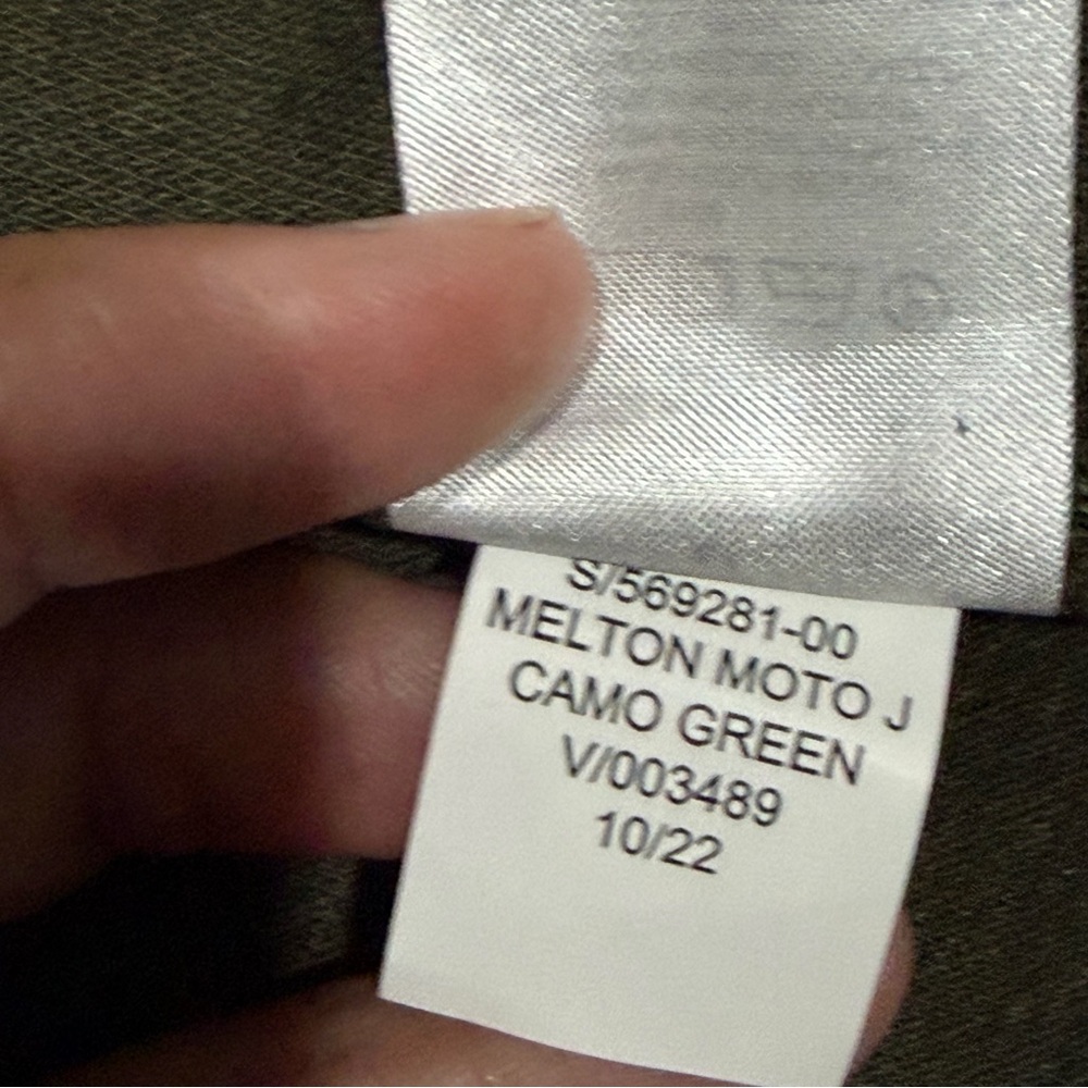 Banana Republic Melton Moto Jacket Camo‎ Green Women’s M Oversized Funnel Neck - Picture 10 of 11
